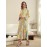 Elegant Floral Print Abaya with Golden Accents - Long Sleeve, Mid-Length, Loose Fit, Slit Hem, Embroidered Detail, Perfect for Saudi National Day, All-Season Wear, Cultural Attire|Floral Print Abaya|Embroidered Detailing, Abaya Dress