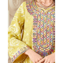 Elegant Floral Sequin Embroidered Long Sleeve Dress - Traditional Middle Eastern Style, Polyester Lined, All-Season Wear