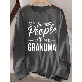 Women'S Long Sleeve Crew Neck T-Shirt with 