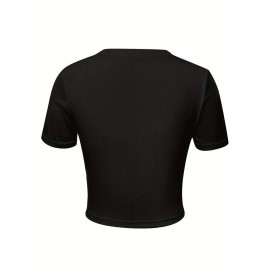 Women's  Y2K Cropped T-Shirt with 