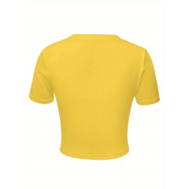 Women's  Y2K Cropped T-Shirt with 