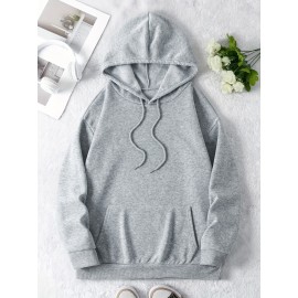 Women's Cozy Cartoon Print Hoodie - Casual Drawstring Pullover with Kangaroo Pocket, Perfect for Fall & Winter