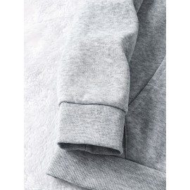 Women's Cozy Cartoon Print Hoodie - Casual Drawstring Pullover with Kangaroo Pocket, Perfect for Fall & Winter