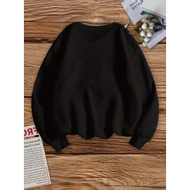 Women's Dental Assistant Graphic Print Crew Neck Sweatshirt - Teeth Leopard Pattern Casual Pullover, Relaxed Fit Fall & Spring Top, Machine Washable, Dental Assistant Gifts, No Stretch Fabric